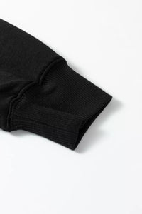Collared V Neck Pullover Sweatshirt Sweatpants Set Thumbnail 13