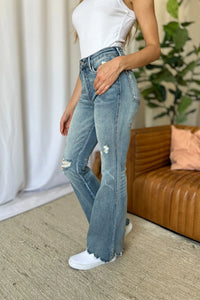Judy Blue Full Size Medium Rise Tummy Control Destroy Flare Thumbnail 5