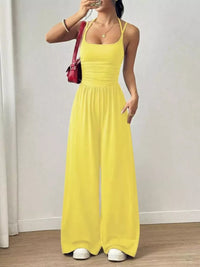 Spaghetti Strap Wide Leg Jumpsuit Thumbnail 15