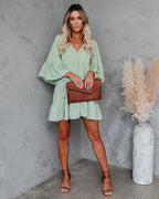 Lace Tassel V-Neck 3/4 Sleeve Dress WE4U