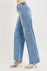 RISEN Relaxed Fit Drawstring Waist Jeans Thumbnail 4