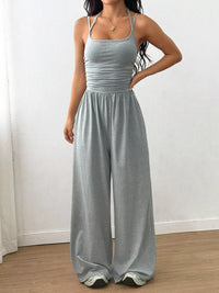 Spaghetti Strap Wide Leg Jumpsuit Thumbnail 11