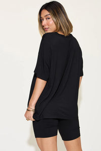 Basic Bae Full Size V-Neck Drop Shoulder T-Shirt and Shorts Set Thumbnail 26