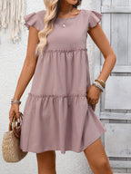 Ruffled Boho Flutter-Sleeve Mini Dress WE4U