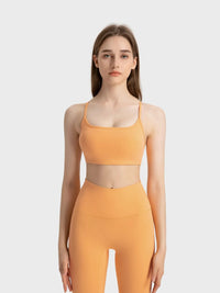 Millennia Crisscross Back Scoop Neck Active Cami with Detachable Chest Pads Thumbnail 32