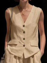Full Size Sleeveless Vest and Shorts Set Plus Size Thumbnail 6