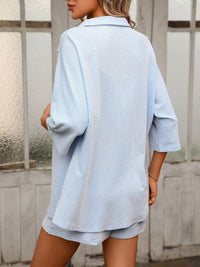 Textured Shirt and Shorts Set Thumbnail 6