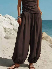 Full Size One-Shoulder Top and Wide Leg Pants Set Plus Size Thumbnail 18