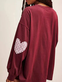 Heart Patch Long Sleeve Sweatshirt Thumbnail 5