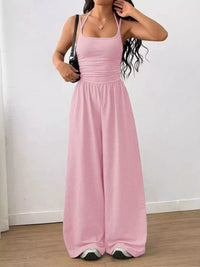 Spaghetti Strap Wide Leg Jumpsuit Thumbnail 19