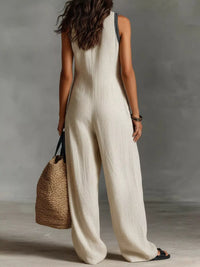 Full Size Sleeveless Wide-Leg Jumpsuit Plus SIze Thumbnail 3