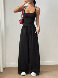 Spaghetti Strap Wide Leg Jumpsuit Thumbnail 1