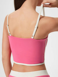 Millennia Contrast Trim Square Neck Active Cami with Detachable Chest Pads Thumbnail 3
