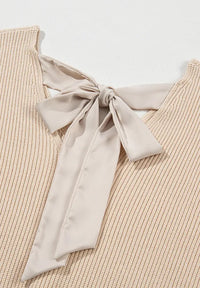 Tied Back V-Neck Long Sleeve Sweater Thumbnail 17