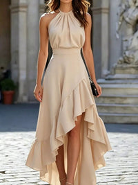 Ruffled High-Low Sleeveless Maxi Dress Thumbnail 12