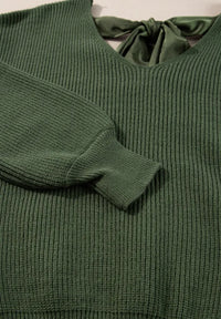 Tied Back V-Neck Long Sleeve Sweater Thumbnail 8