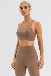 Round Neck Cutout Cropped Active Tank Thumbnail 6