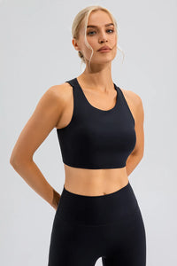 Round Neck Cutout Cropped Active Tank Thumbnail 3