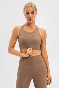 Round Neck Cutout Cropped Active Tank Thumbnail 8