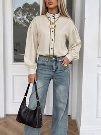Contrast Trim Long Sleeve Shirt Thumbnail 7