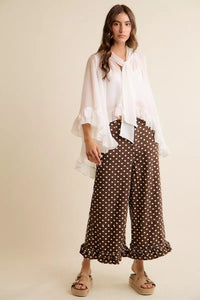 Sheer Ruffle Bell Sleeve Bow Tie Blouse Thumbnail 19