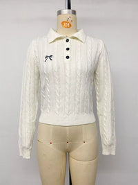 Cable Knit Long Sleeve Sweater Thumbnail 12