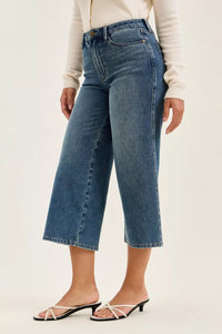 Judy Blue High Waist "Dottie" Wide Crop Md Quarry Fade Jeans Thumbnail 4
