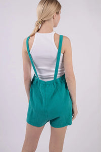 VERY J Sleeveless Double Gauze Overalls with Pockets Thumbnail 2