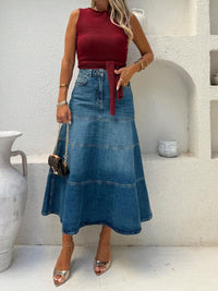 High-Waisted Denim Skirt Thumbnail 2