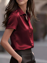 Satin Short-Sleeve Shirt Thumbnail 3