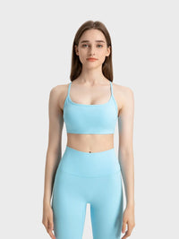 Millennia Crisscross Back Scoop Neck Active Cami with Detachable Chest Pads Thumbnail 26