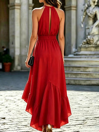 Ruffled High-Low Sleeveless Maxi Dress Thumbnail 8