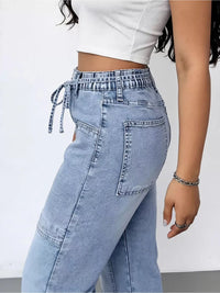 Wash Wide Leg Cargo Jeans Thumbnail 2
