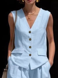 Full Size Sleeveless Vest and Shorts Set Plus Size Thumbnail 8