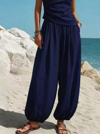 Full Size One-Shoulder Top and Wide Leg Pants Set Plus Size Thumbnail 15