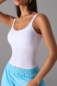 Scoop Neck Active Tank with Detachable Chest Pads Thumbnail 1