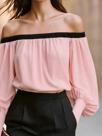 Off-Shoulder Lantern Sleeve Blouse Thumbnail 9