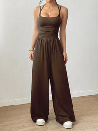 Spaghetti Strap Wide Leg Jumpsuit Thumbnail 8