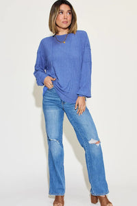 Basic Bae Full Size Ribbed Round Neck Long Sleeve T-Shirt Thumbnail 25
