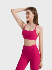 Millennia Crisscross Back Scoop Neck Active Cami with Detachable Chest Pads Thumbnail 10