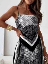Printed Cami and Wide Leg Pants Set Thumbnail 15
