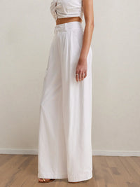 Strapless Peplum Top and Wide Leg Pants Set Thumbnail 5