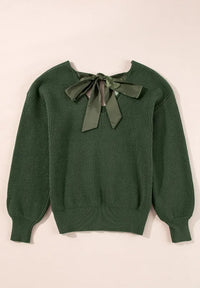 Tied Back V-Neck Long Sleeve Sweater Thumbnail 7