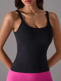 Scoop Neck Active Tank with Detachable Chest Pads Thumbnail 7