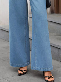 Sleeveless Button-Front Vest and Pants Denim Set Thumbnail 9