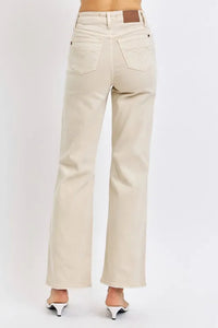 Judy Blue Full Size High Waist Distressed Wide Leg Jeans Thumbnail 3