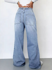 Wash Wide Leg Cargo Jeans Thumbnail 4