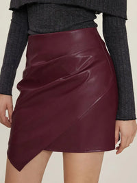 Ruched Mini Skirt with Zipper Thumbnail 7