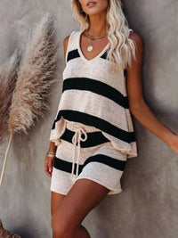Striped Knit Tank and Shorts Set Thumbnail 3