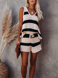 Striped Knit Tank and Shorts Set Thumbnail 5